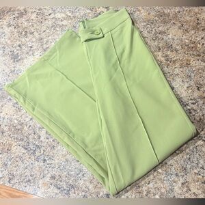 Women's Green Wide Leg Trousers